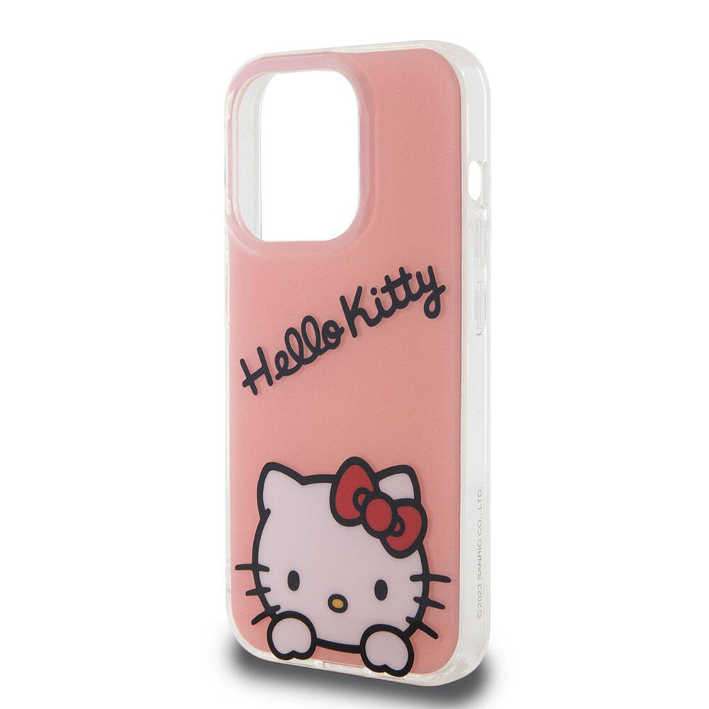 iPhone 15 Pro Kılıf Hello Kitty Orjinal Lisanslı Askılı Yazı ve İkonik Logolu Daydreaming Kılıf