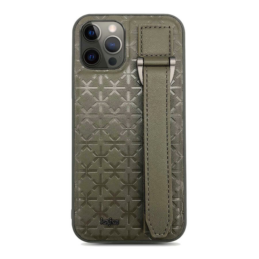 iPhone 12 Pro Max Kılıf Kajsa Neo Clasic Serisi Mono K Strap Kılıf