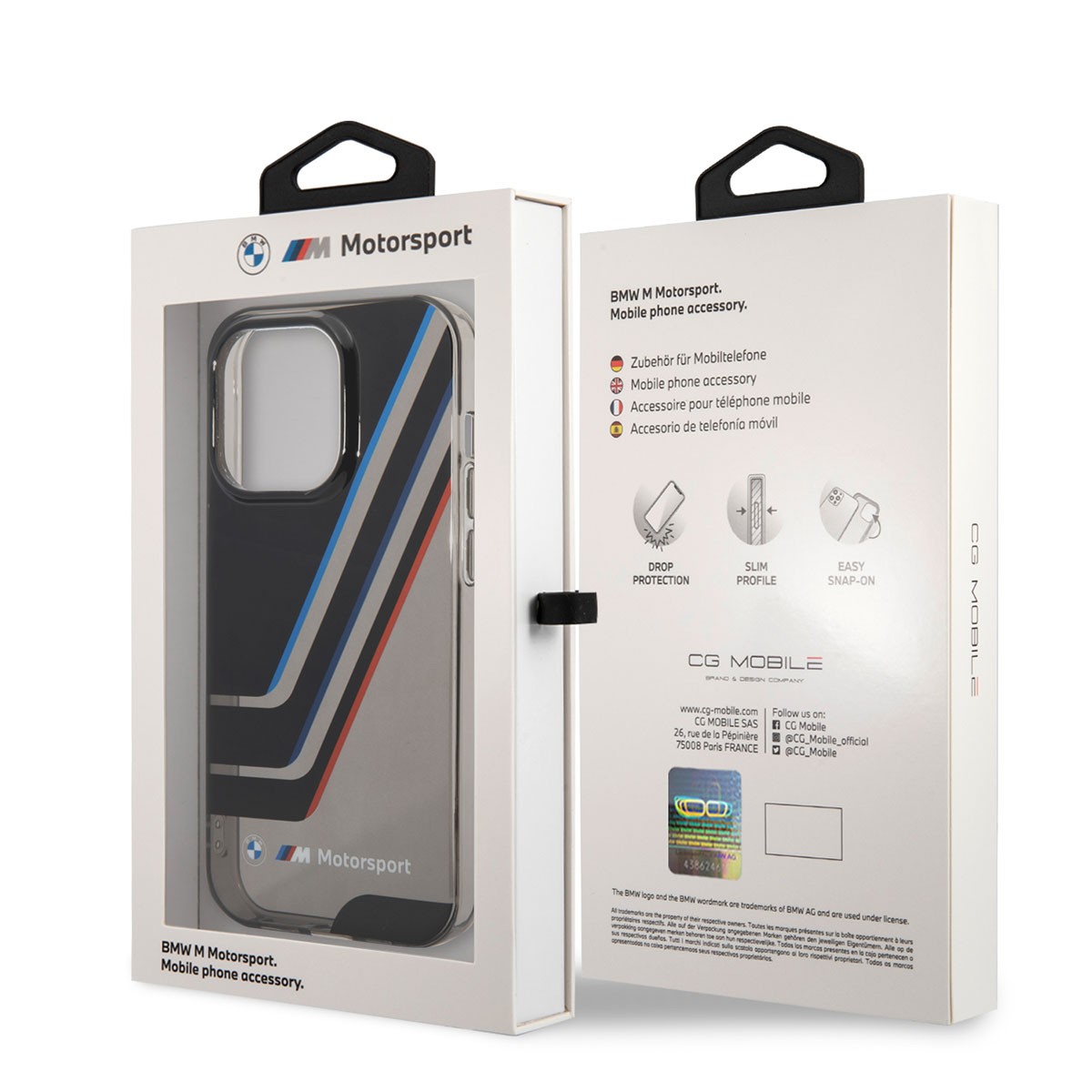 iPhone 14 Pro Kılıf BMW Orjinal Lisanslı Yarı Transparan Çizgili Dizayn Kılıf