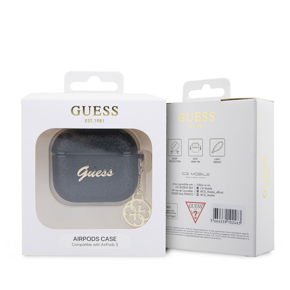 Airpods 3. Nesil Kılıf GUESS Glitter 4G Charm Kapak