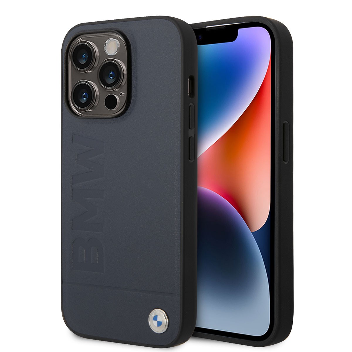 iPhone 14 Pro Max Kılıf BMW Magsafe Şarj Özellikli Deri Sıcak Mühür Baskılı Logo Dizayn Kılıf