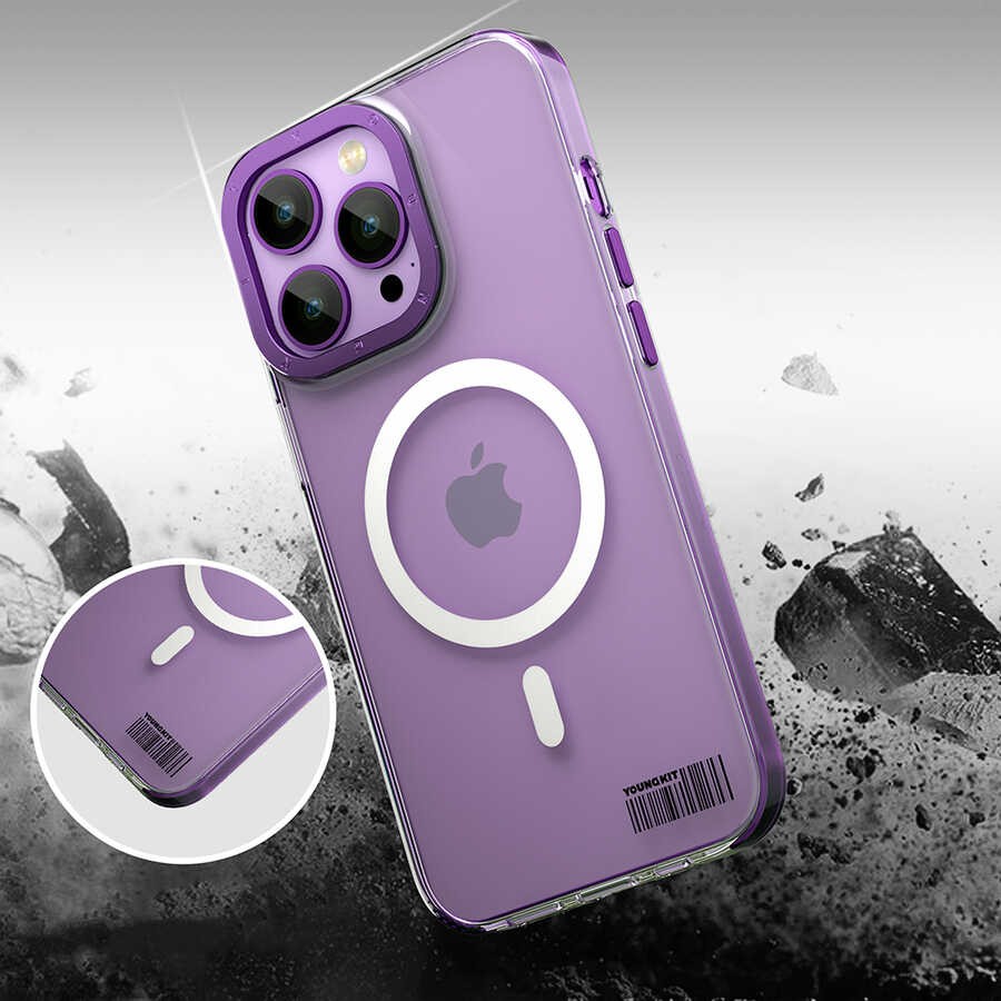 iPhone 14 Pro Max Kılıf Magsafe Şarj Özellikli Youngkit Coloured Glaze Serisi Kılıf