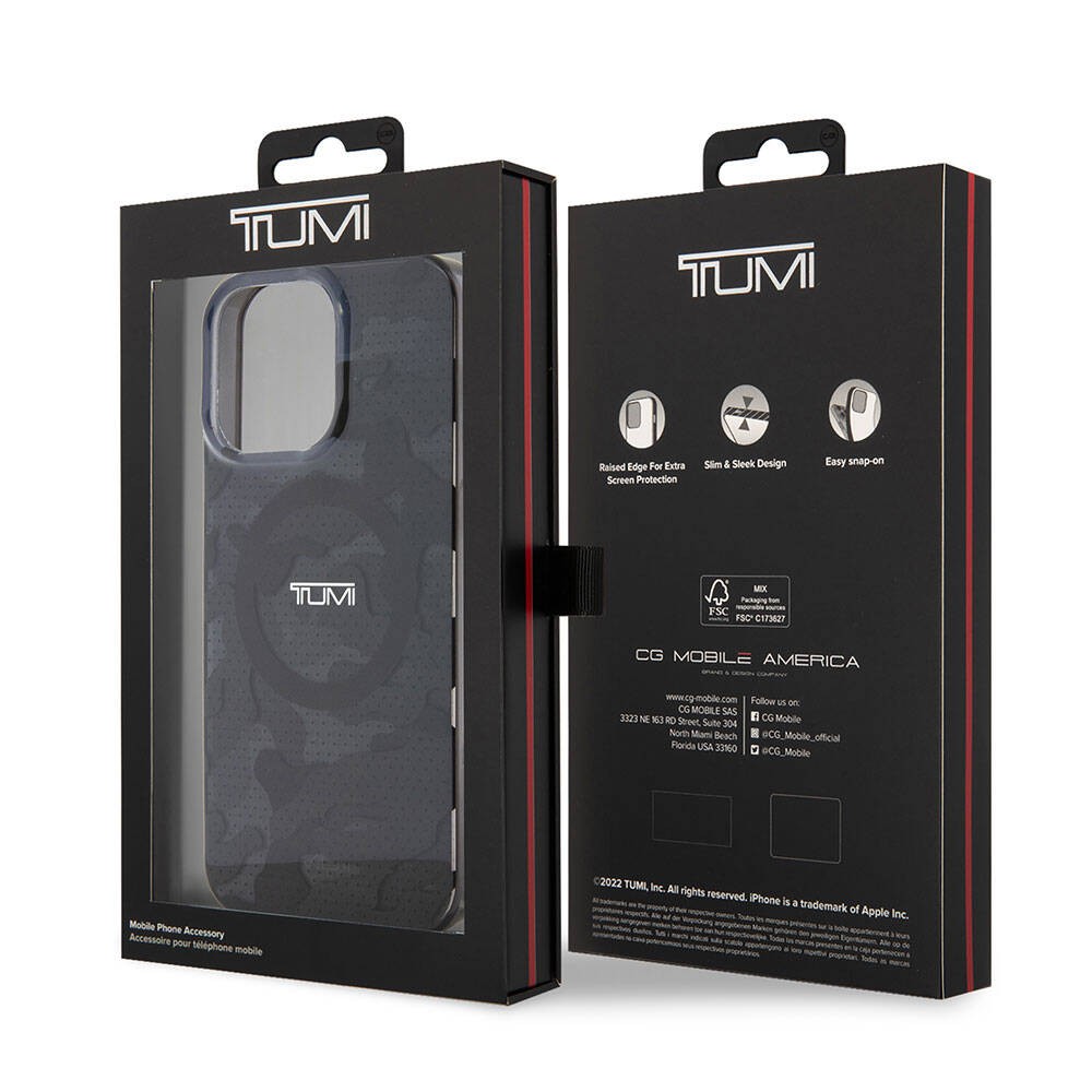 iPhone 15 Pro Max Kılıf TUMI Orjinal Lisanslı Magsafe Şarj Özellikli PC TPU Çift Katmanlı Kamuflaj Desenli Kılıf