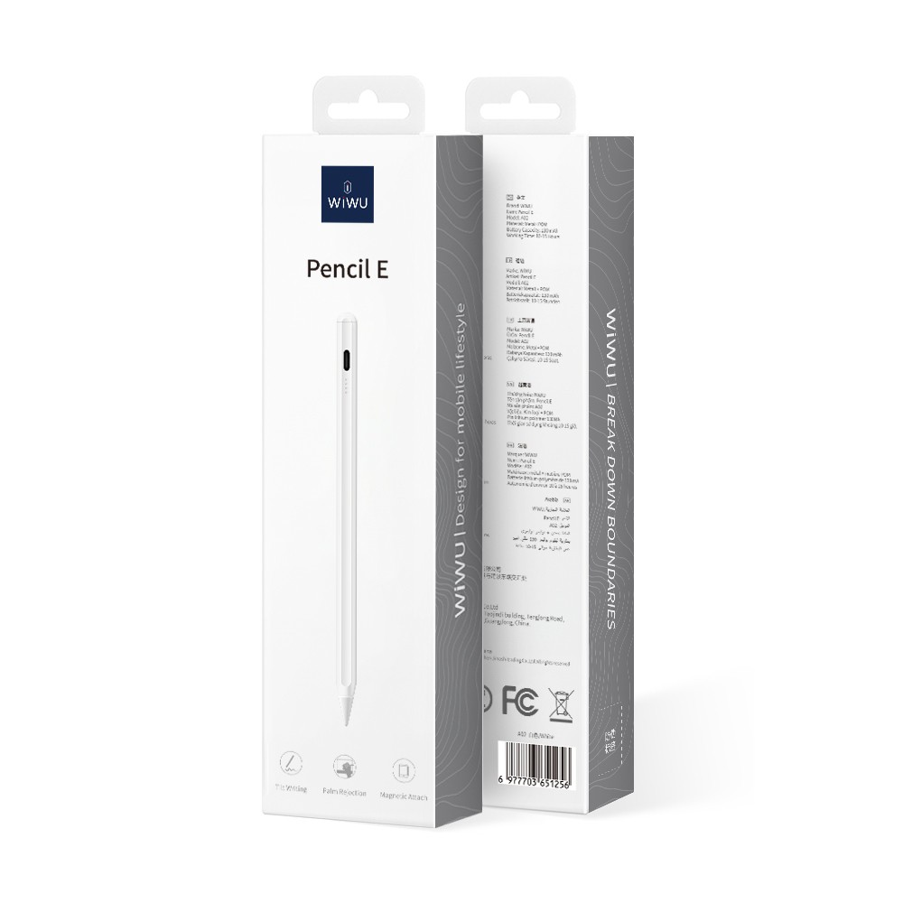 Wiwu Pencil E A02 Avuç İçi Reddi (Palm Rejection) ve Eğim Hassasiyeti Özellikli Dokunmatik Kalem