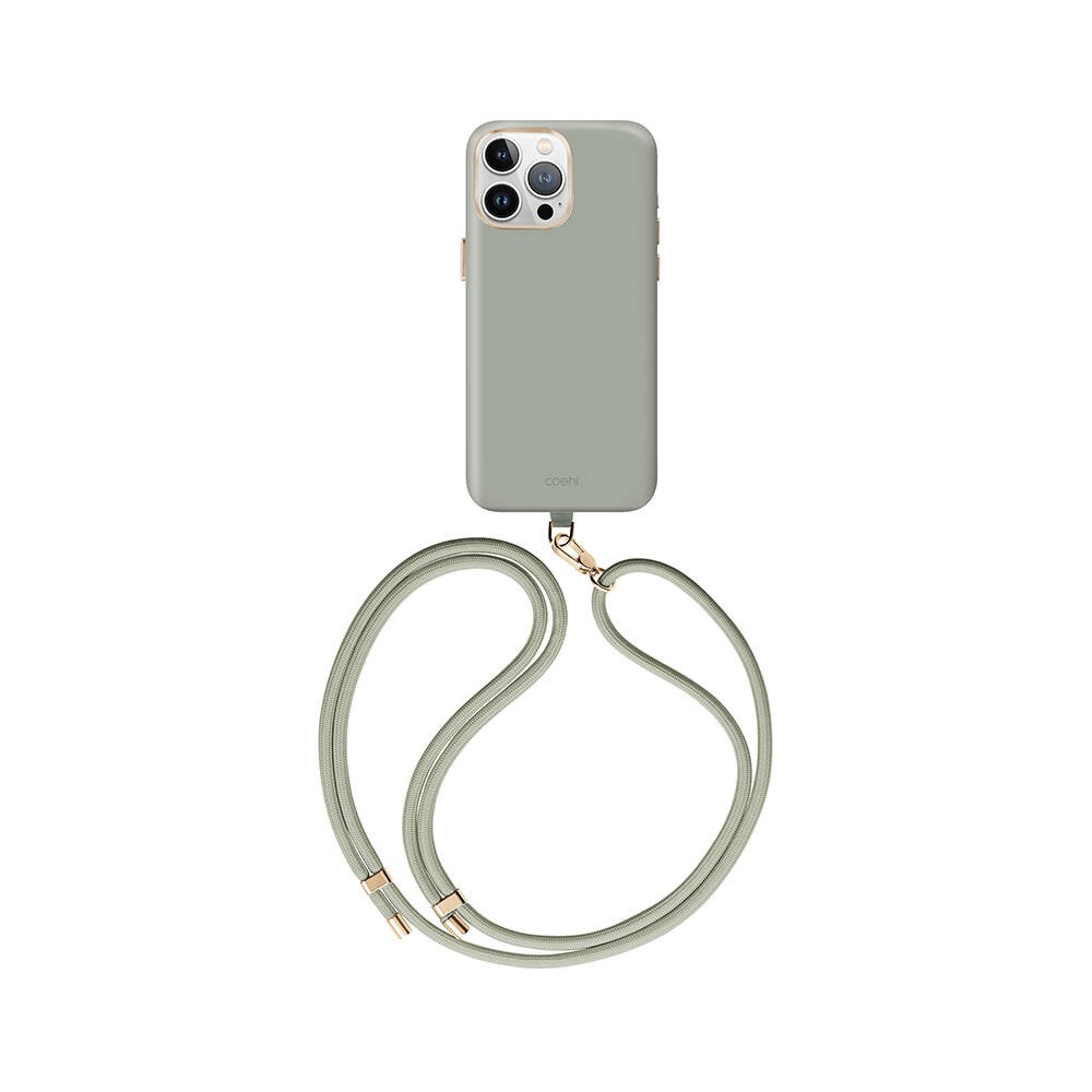 iPhone 15 Pro Max Kılıf Magsafe Şarj Özellikli Soft Pürüzsüz Yüzey Askı İpli Coehl Creme Kılıf