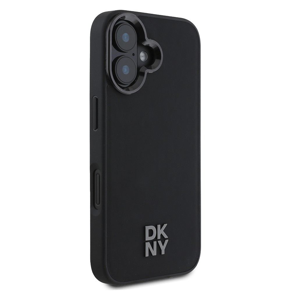 iPhone 16 Kılıf DKNY Orjinal Lisanslı Magsafe Şarj Özellikli Metal Logolu PU Deri Plain Kılıf