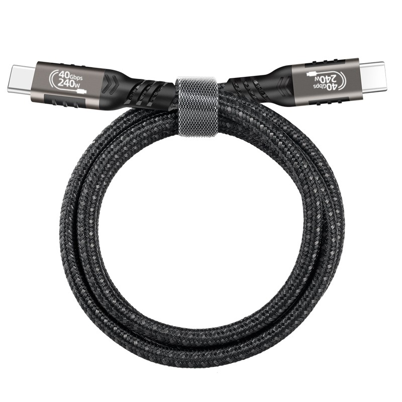 Qgeem QG01 Type-C to Type-C USB4 PD Data Kablosu 240W 40Gbps 8K@60Hz 0.2 Metre