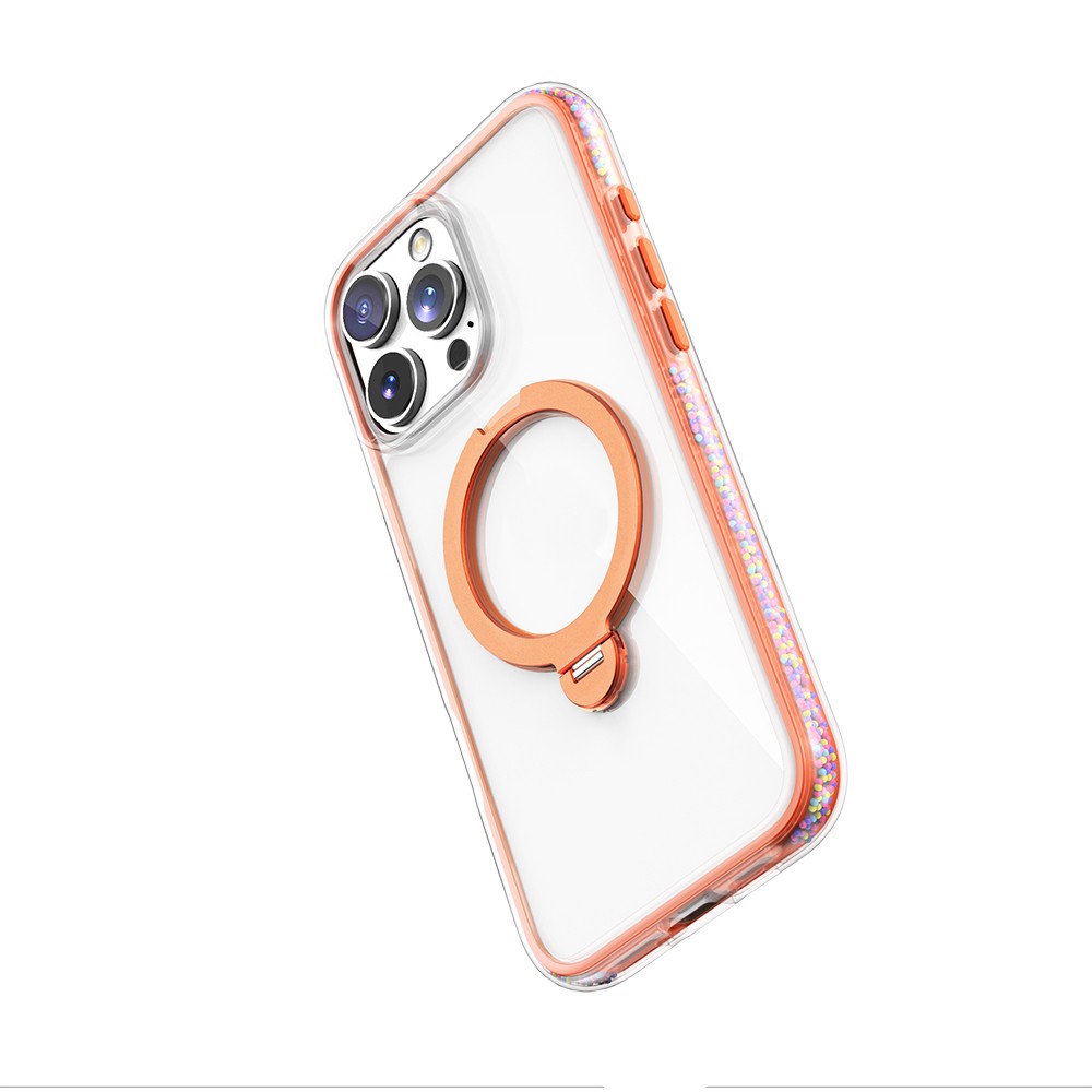 iPhone 16 Pro Max Kılıf Magsafe Şarj Özellikli Raptic AirJoy Serisi Boncuk Tasarımlı 360 Derece Dönebilen Standlı Kılıf