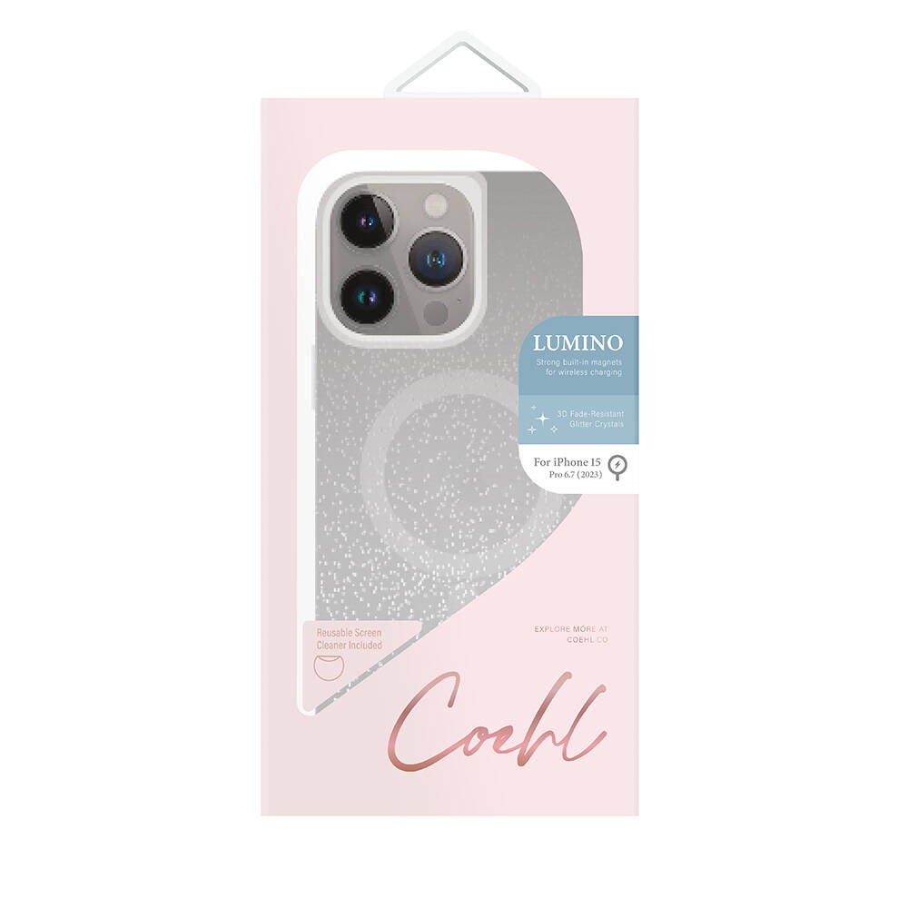 iPhone 15 Pro Max Kılıf Magsafe Şarj Özellikli Simli Arka Yüzey Coehl Lumino Kılıf