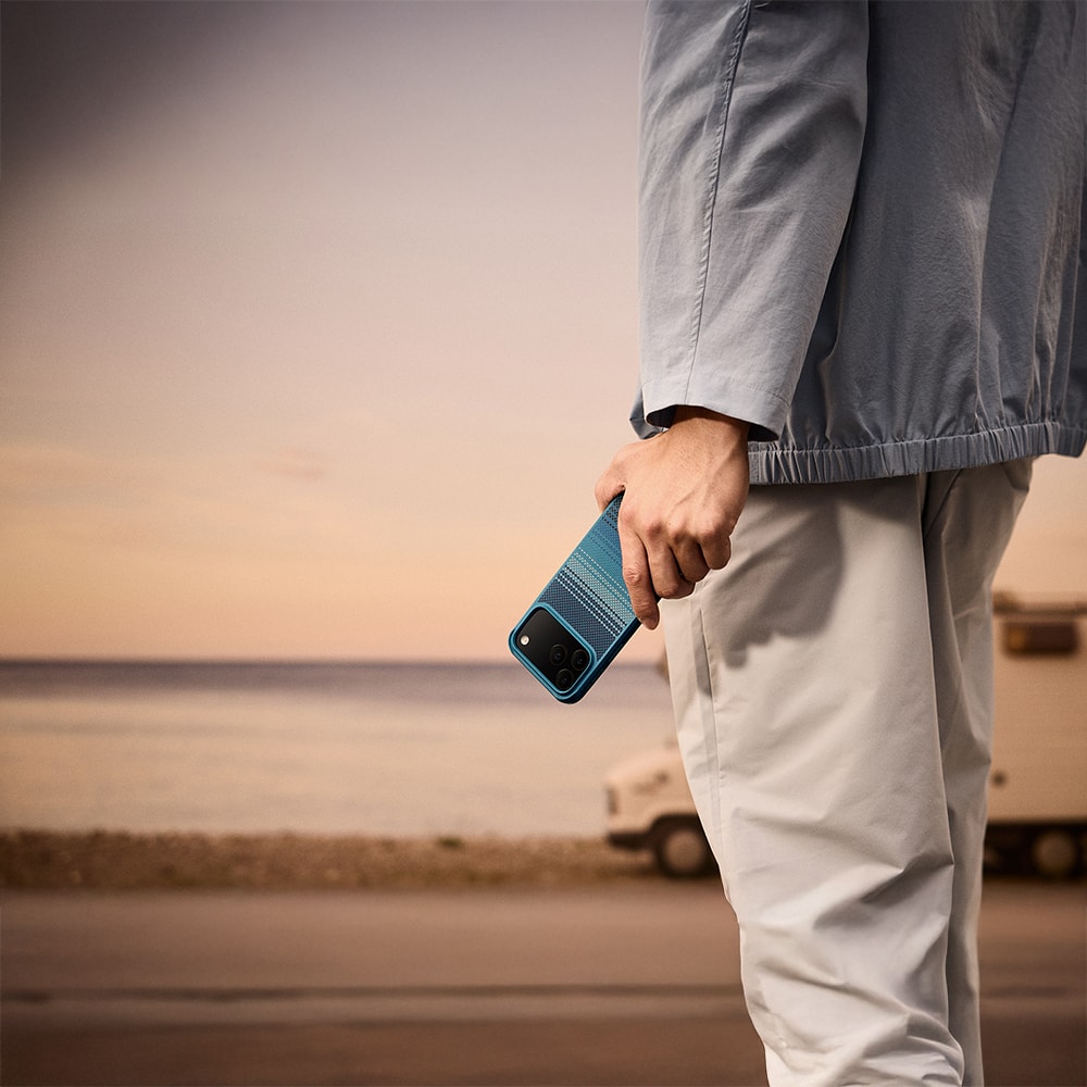 Apple iPhone 17 Pro Kılıf M-safe Şarj Özellikli Pitaka Tactile Woven Sunset-Moonrise Aramid Pro Guard Serisi Kapak