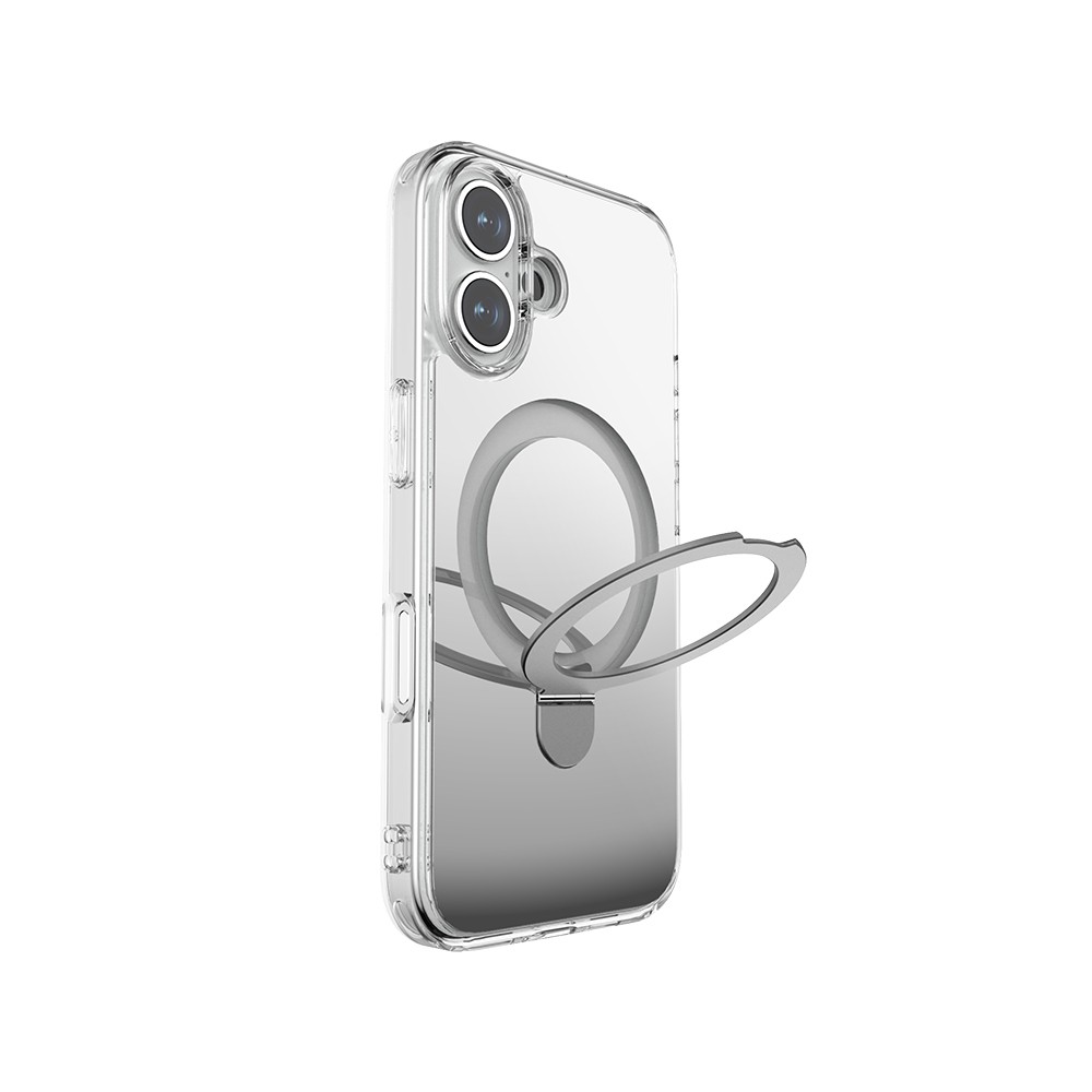 iPhone 16 Plus Magsafe Şarj Özellikli Kılıf Raptic Air Stand Serisi Aynalı Arka Yüzey Standlı Kılıf
