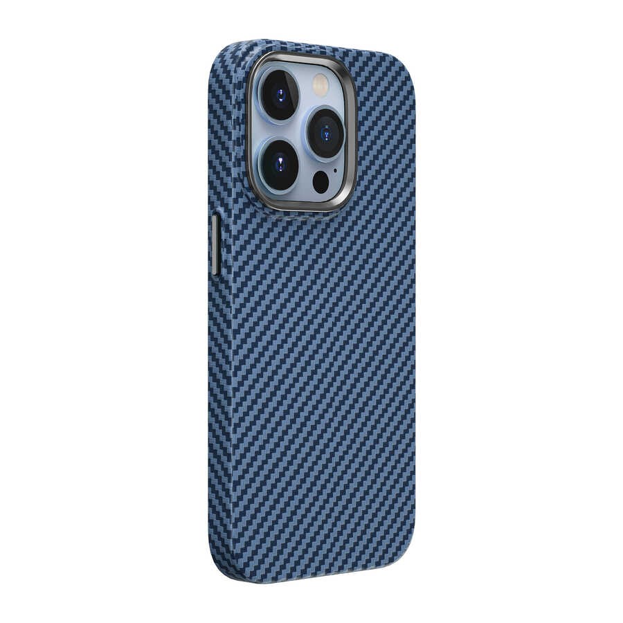 iPhone 14 Pro Kılıf ​​​​​Wiwu Karbon Fiber Görünümlü Magsafe Wireless Şarj Özellikli Kabon Kılıf