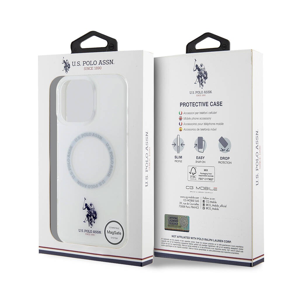 iPhone 16 Pro Max Kılıf U.S. Polo Assn. Orjinal Lisanslı Magsafe Şarj Özellikli IML Double Horse Logolu Ring Kılıf