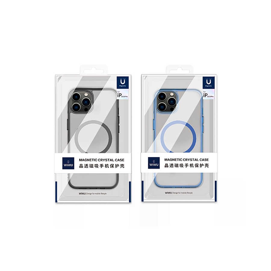 iPhone 14 Wiwu Magsafe Şarj Özellikli Lens Korumalı Şeffaf Silikon Kapak