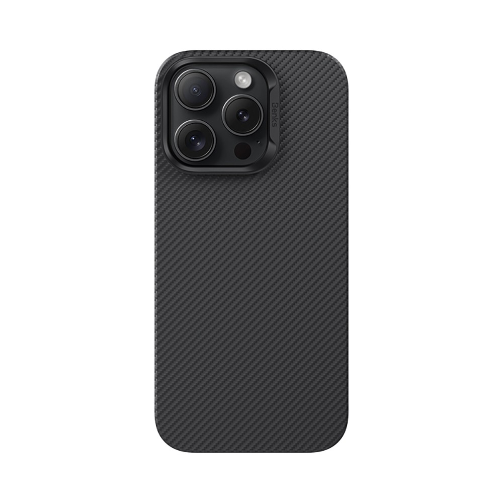 Apple iPhone 16 Pro Max Kılıf Benks M-safe Şarj Özellikli Metal Kamera Çerçeveli Magnetik ArmorAir 600D Kevlar Fiber Kapak