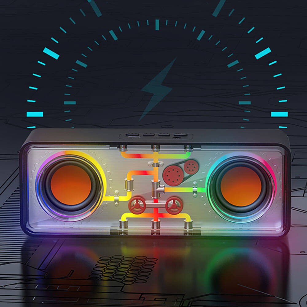 Recci RSK-W38 Space Station Serisi RGB Led Işıklı Bluetooth Hoparlör FM Radio Özellikli