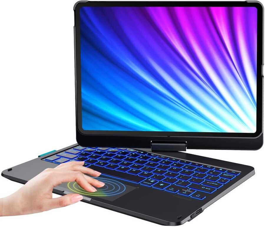iPad Air 10.9 2020 (4.Nesil) Wiwu Waltz Rotating Keyboard Kablosuz Dönebilen Klavye