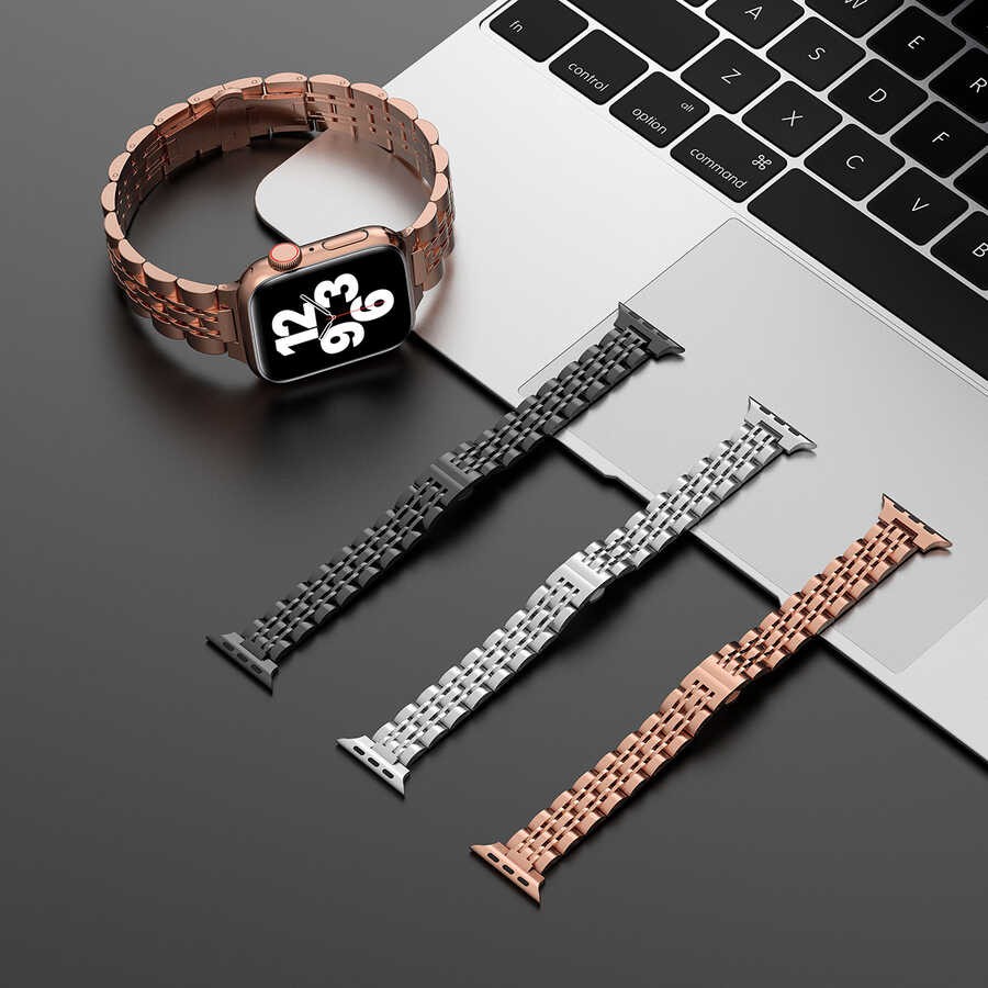 Watch Ultra 49mm Kordon Wiwu Seven Beads Steel Belt Metal Strap Kayış