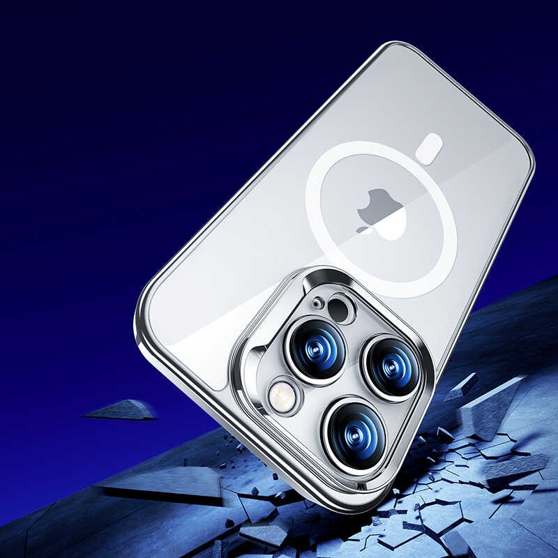 iPhone 14 Pro Max Kılıf Magsafe Şarj Özellikli Premium Cam Arka Yüzey Benks Electroplated Kılıf