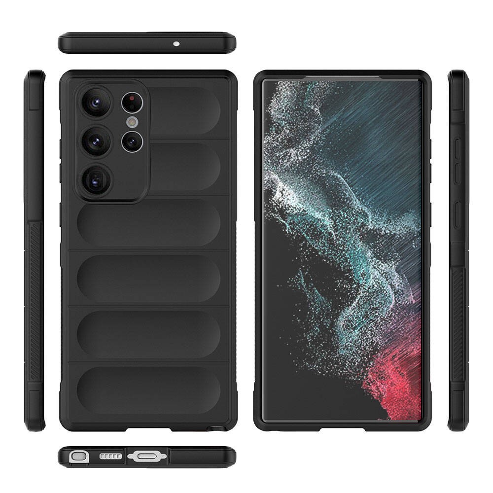 Galaxy S23 Ultra Kılıf Esnek TPU Oyuklu Arka Yüzey Tasarımlı Zore Etnik Silikon Kılıf