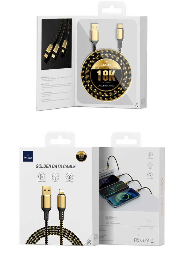 Wiwu Golden Series GD-104 3 in 1 Data Kablo 1.2M