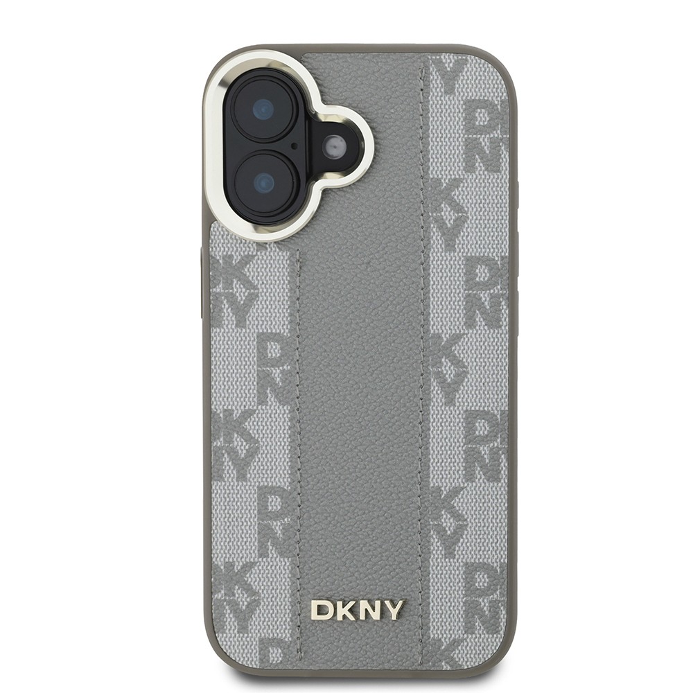 iPhone 16 Kılıf DKNY Orjinal Lisanslı Magsafe Şarj Özellikli 3D Yazılı Checkered Pattern Kılıf
