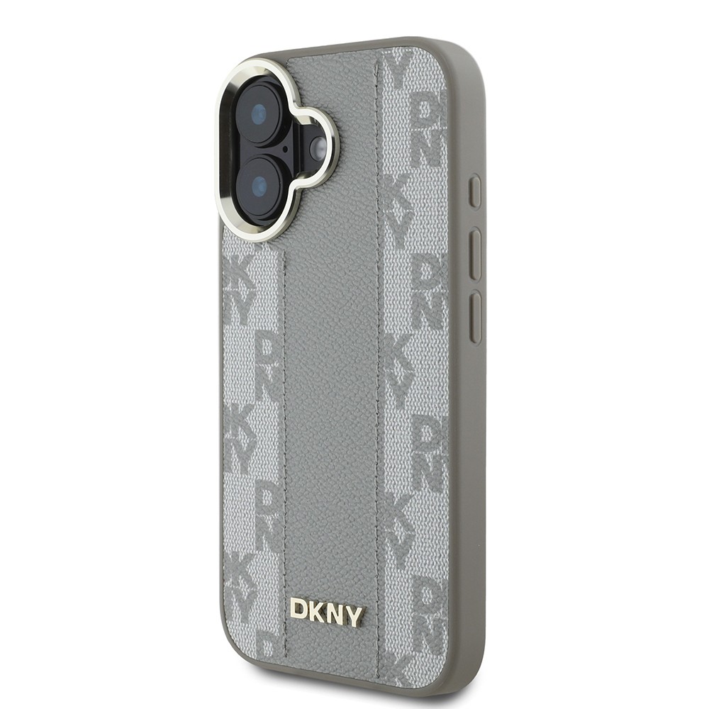 iPhone 16 Kılıf DKNY Orjinal Lisanslı Magsafe Şarj Özellikli 3D Yazılı Checkered Pattern Kılıf
