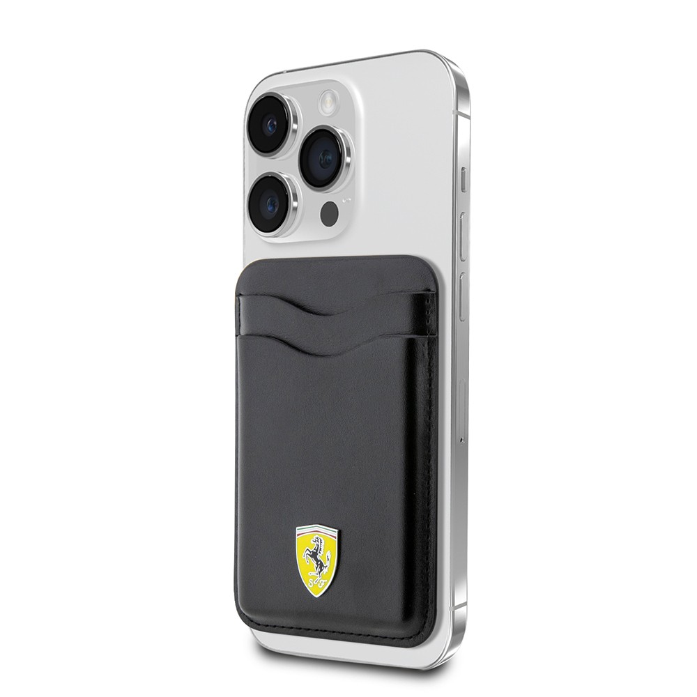 Ferrari Orjinal Lisanslı Magnetik Metal Logolu PU Deri Kartlık