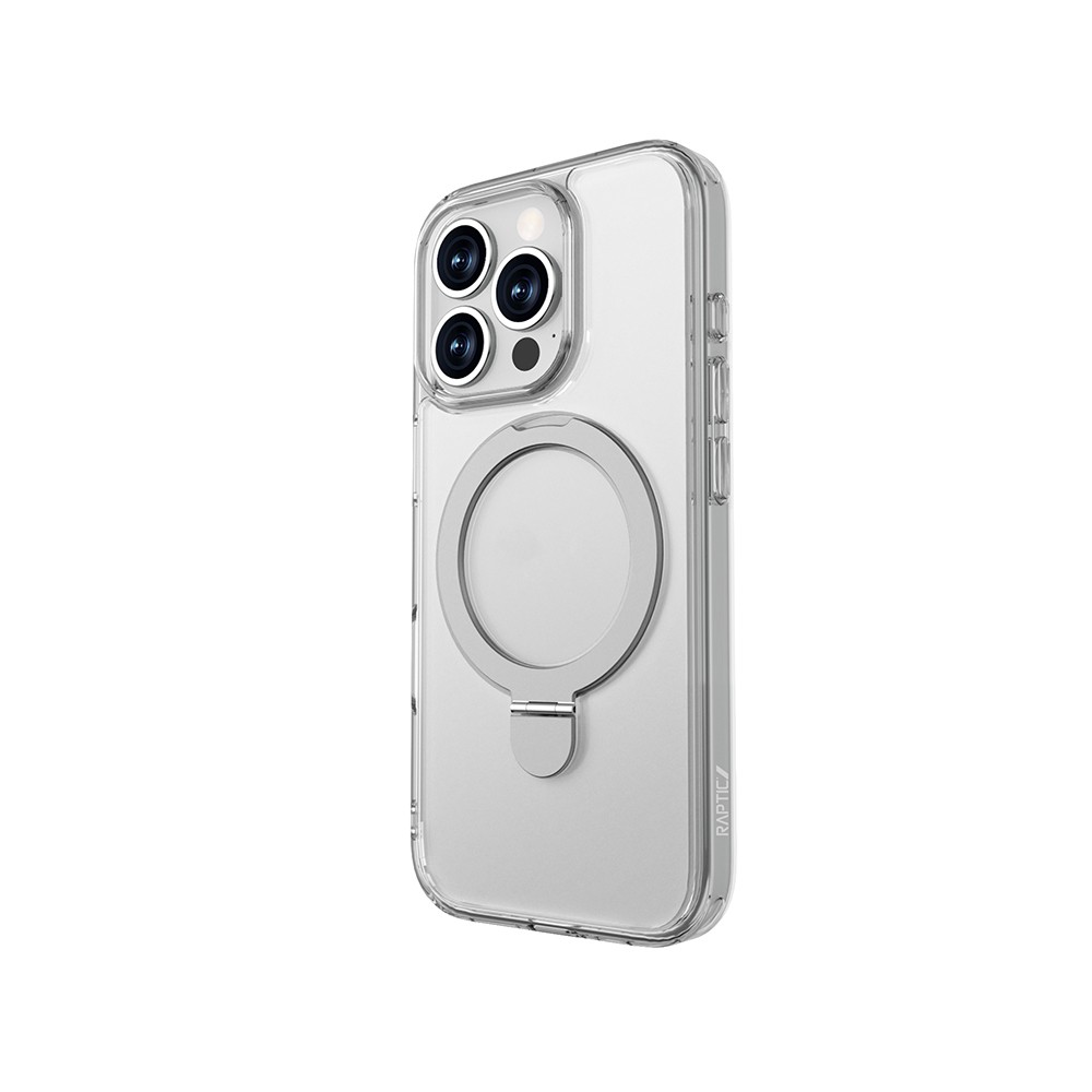 iPhone 16 Pro Max Kılıf Magsafe Şarj Özellikli Raptic Air Stand Serisi Buzlu Transparan Tasarımlı Standlı Kılıf