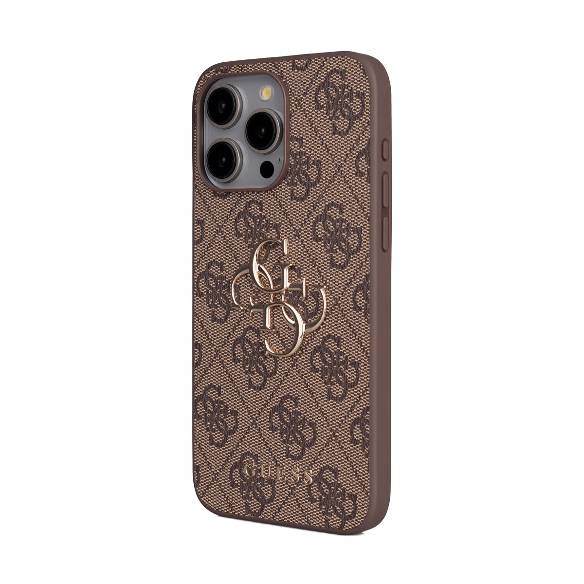 Apple iPhone 15 Pro Max Kılıf Guess Orjinal Lisanslı PU Deri 4G Büyük Metal Logolu Çapraz Vücut Askılı Kapak