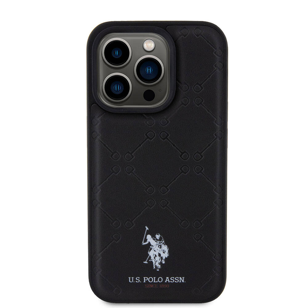 iPhone 15 Pro Kılıf U.S. Polo Assn. Orjinal Lisanslı HS Desenli Baskı Logolu Suni Deri Kılıf