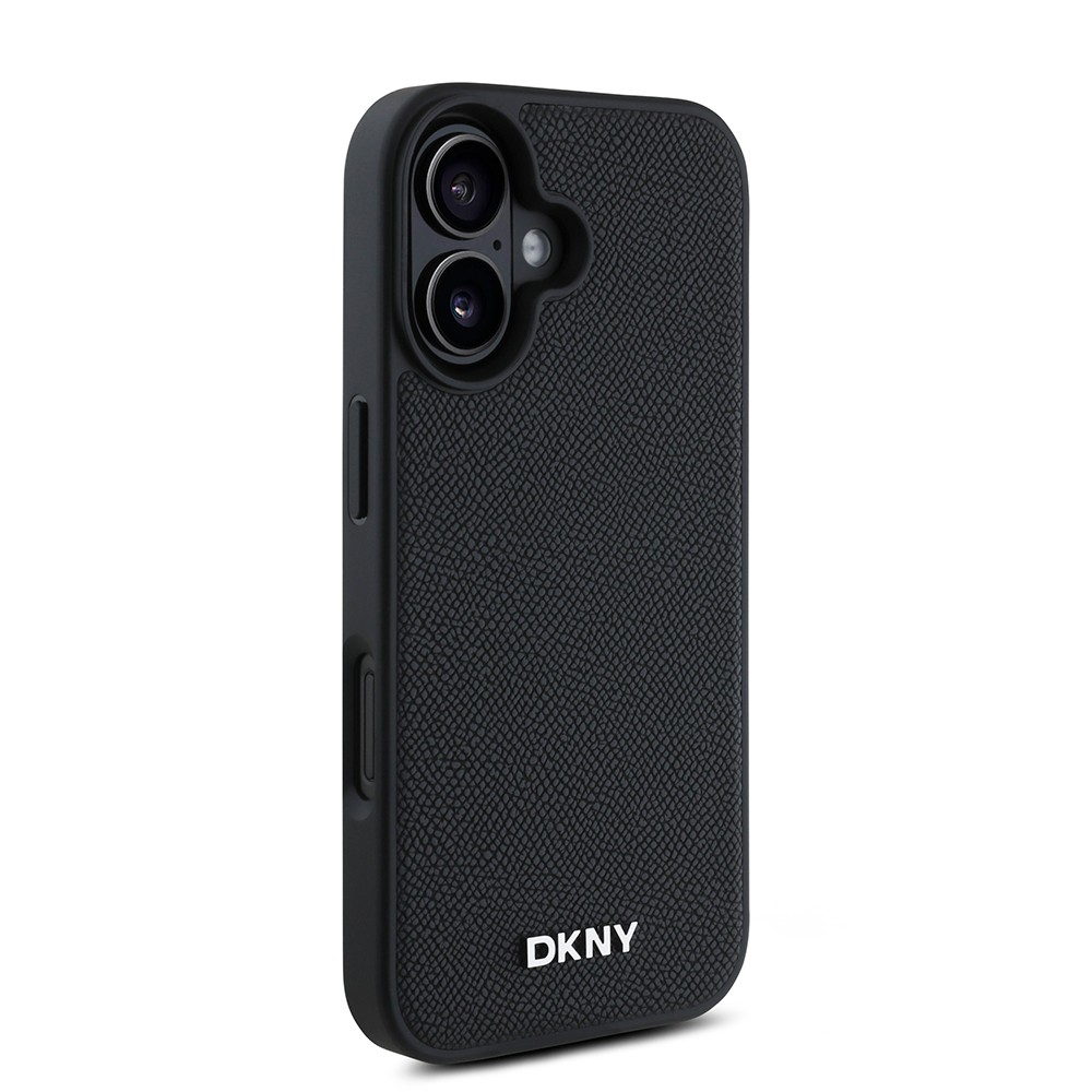 iPhone 16 Plus Kılıf DKNY Orjinal Lisanslı Magsafe Şarj Özellikli Metal Logolu PU Deri Grained Kılıf