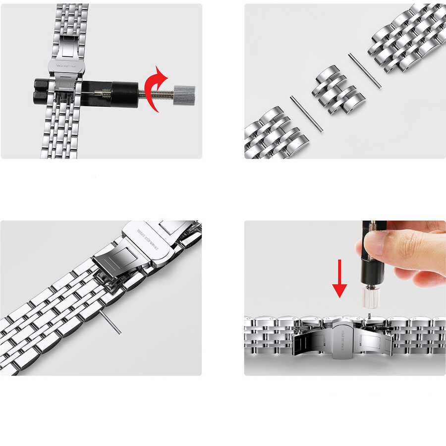 Watch 42mm Wiwu Seven Beads Steel Belt Metal Kordon