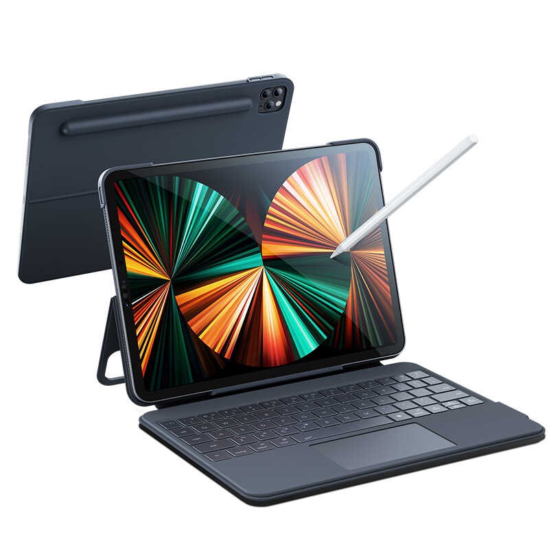 iPad Pro 12.9 2021 (5.Nesil) Benks KB02 Kablosuz Klavyeli Kılıf
