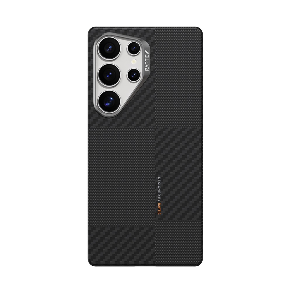 Galaxy S25 Ultra Kılıf M-safe Şarj Özellikli 600D Metal Kamera Çerçeveli Raptic Aramid Fiber Croxx Mondrian Serisi Kapak