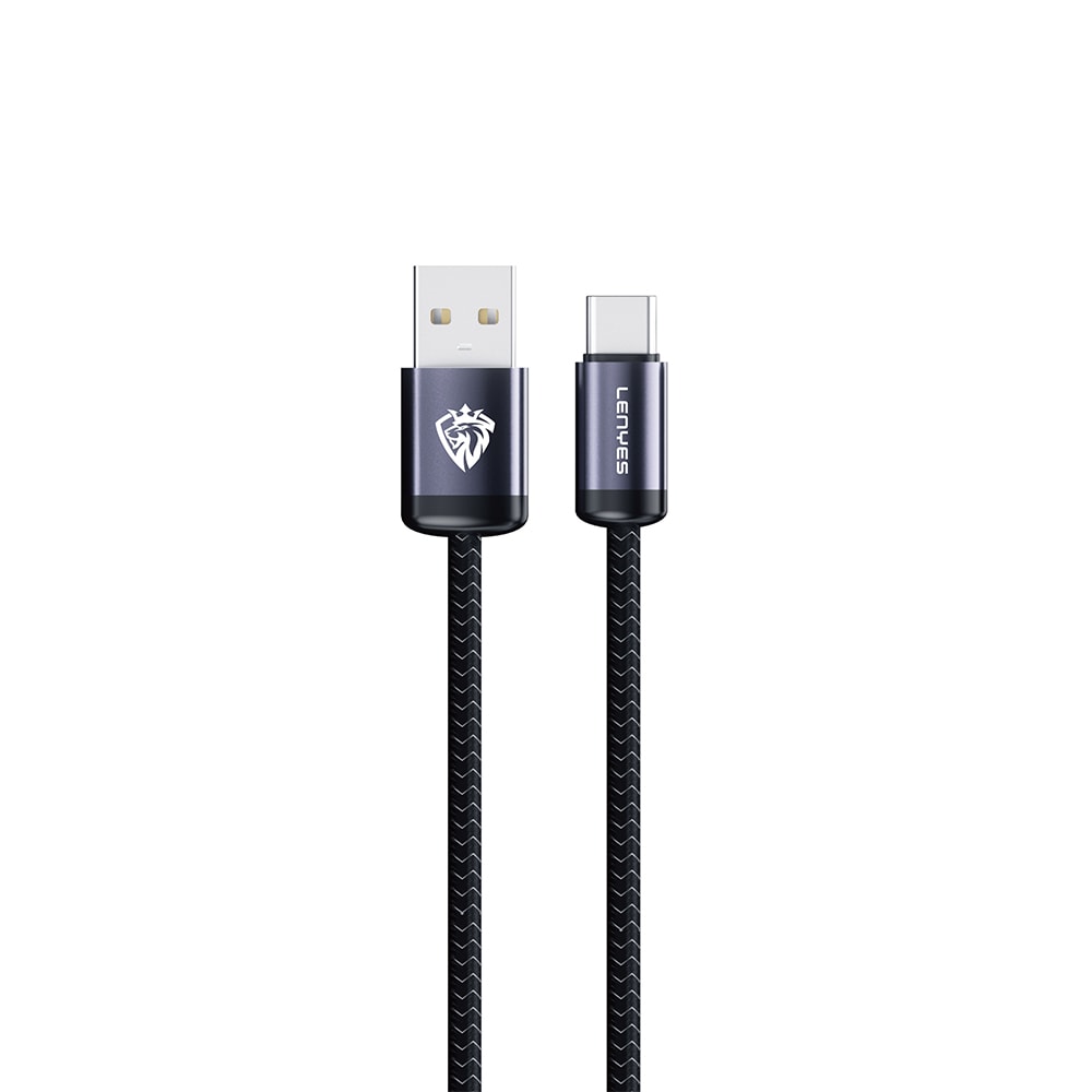 Lenyes LC537 USB-A to Type-C Örgü Tasarımlı Hızlı Şarj Özellikli Data ve Şarj Kablosu 10W 1M