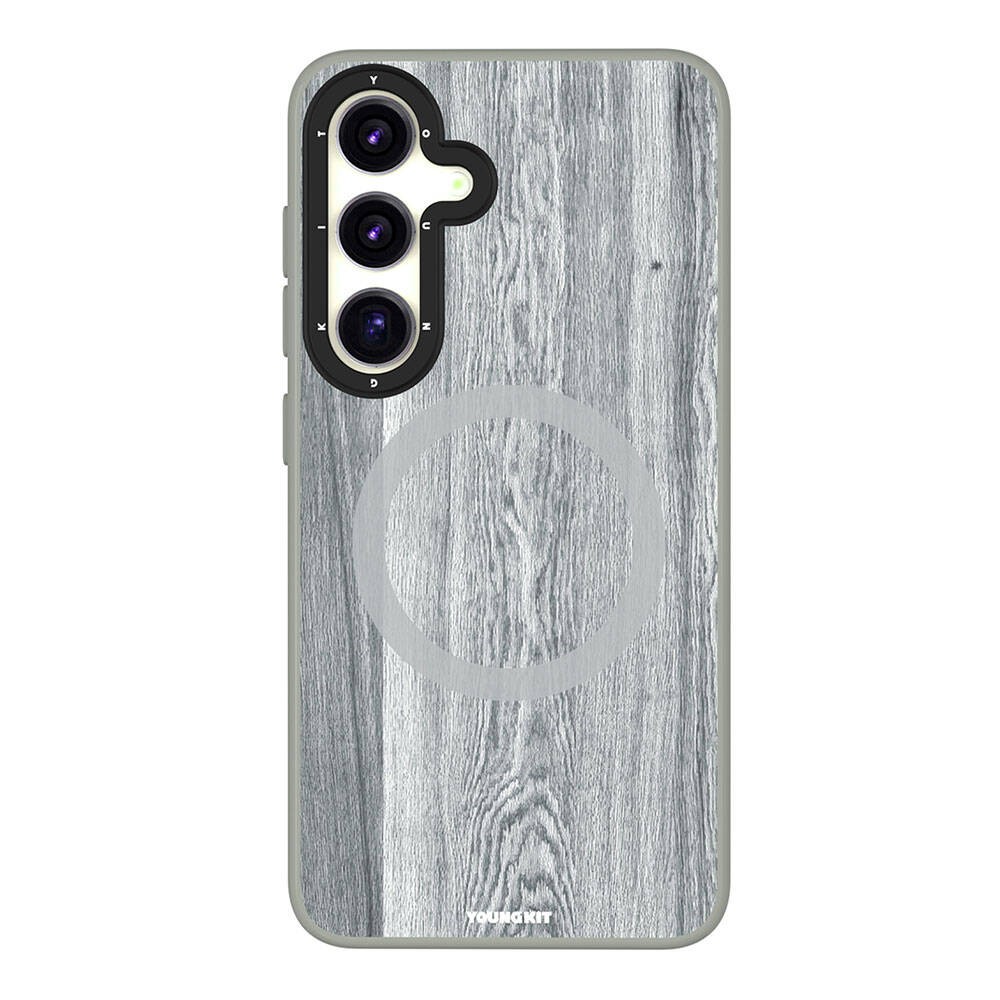 Galaxy S24 Kılıf Magsafe Şarj Özellikli Sararmaya Dayanıklı Youngkit Wood Forest Serisi Kılıf