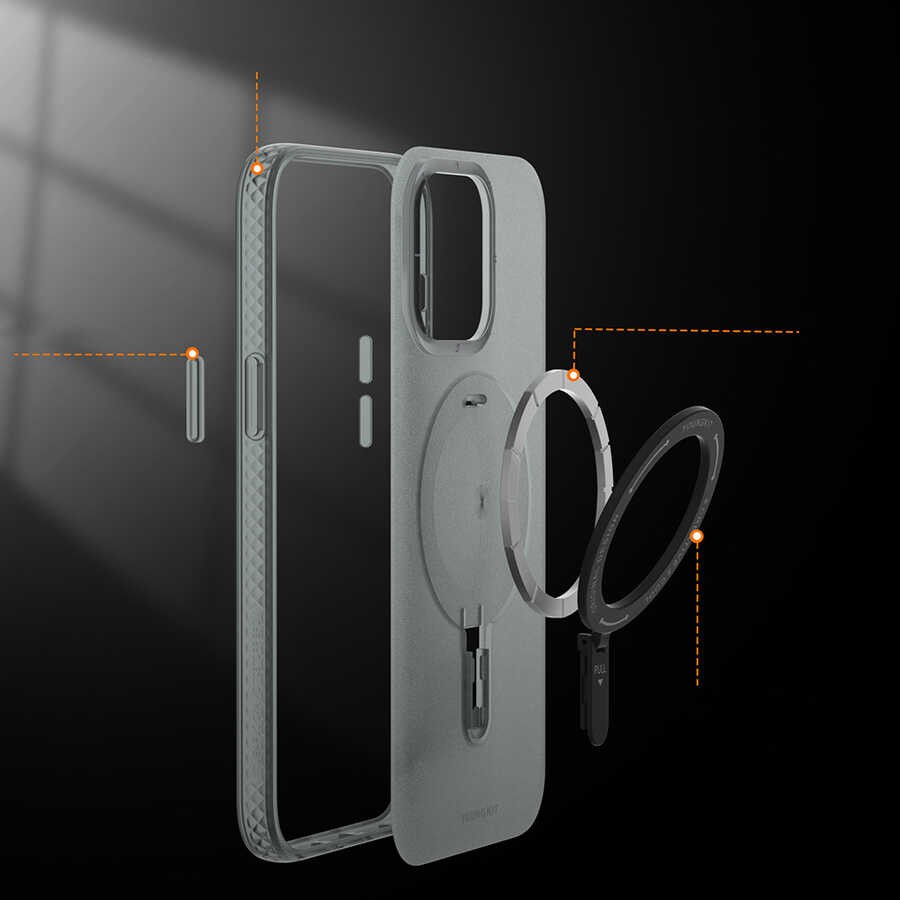 iPhone 14 Pro Max Kılıf Magsafe Şarj Özellikli Youngkit Rock Serisi Kılıf