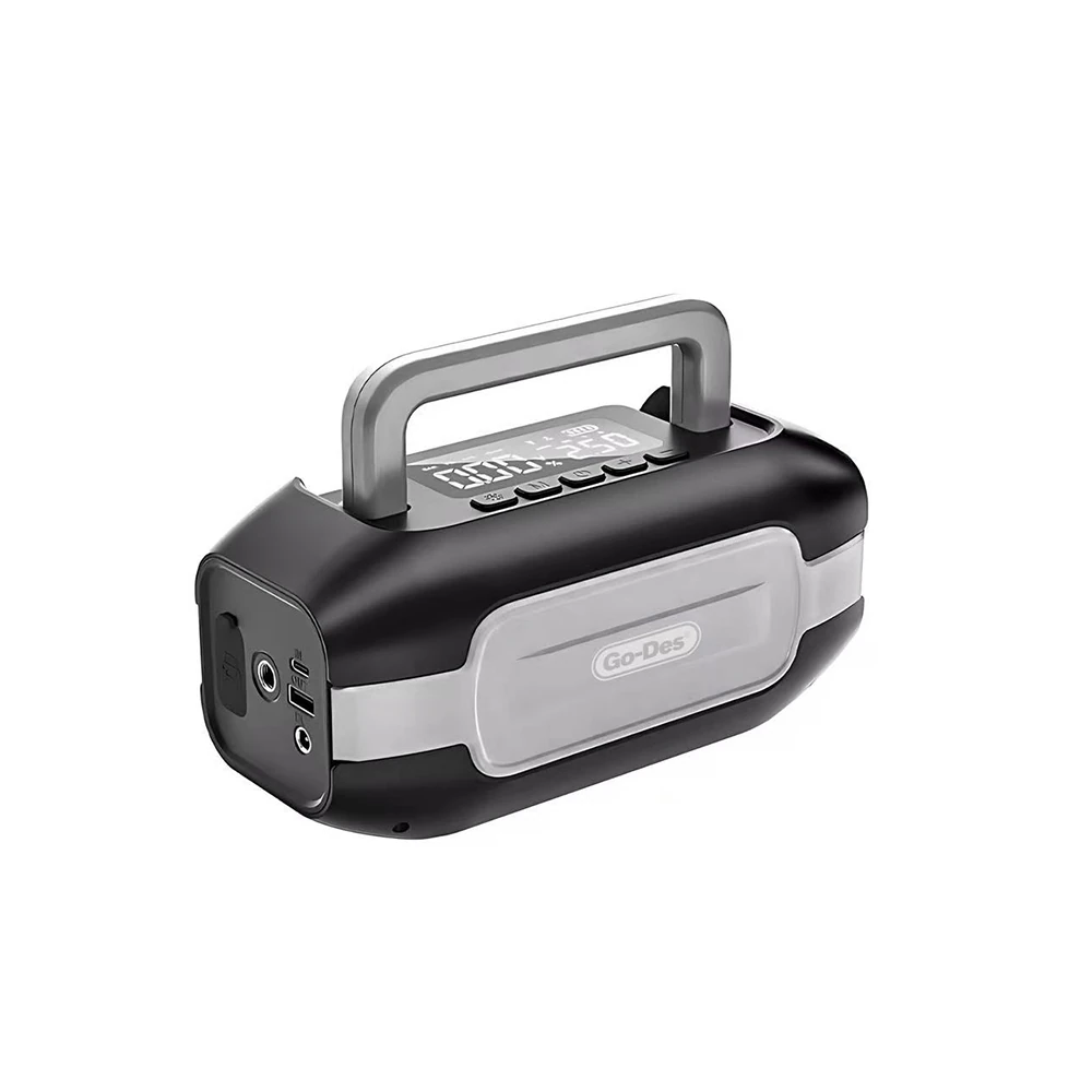 Go-Des GD-B636 LED Işıklı Araç Akü Acil Durum Takviye Güç Kaynağı ve Hava Kompresörü 10000mAh