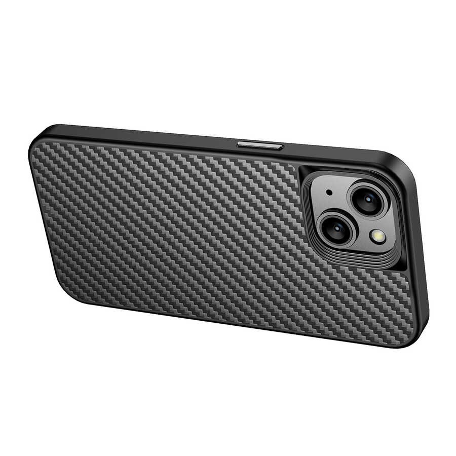 iPhone 14 Plus Kılıf Aramid Karbon Fiber Magsafe Özellikli Wlons Radison Kılıf