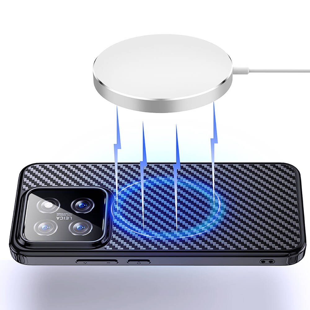 Xiaomi Mi 14 Pro Kılıf Aramid Karbon Fiber M-safe Özellikli Wlons Radison Kapak