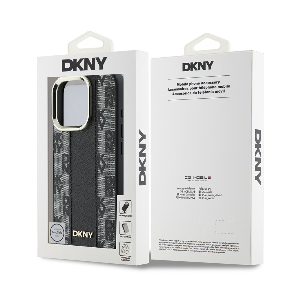 iPhone 16 Pro Max Kılıf DKNY Orjinal Lisanslı Magsafe Şarj Özellikli 3D Yazılı Checkered Pattern Kılıf