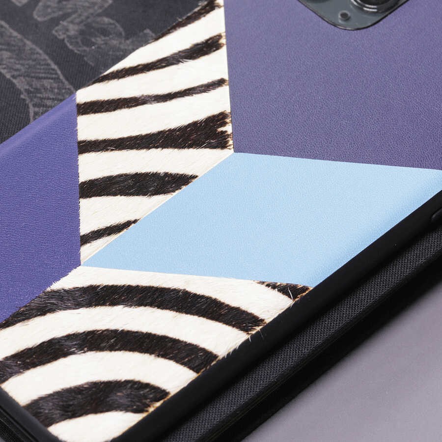 Apple iPhone 12 Kılıf Kajsa Glamorous Serisi Zebra Combo Kapak