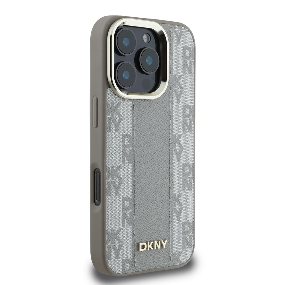 iPhone 16 Pro Kılıf DKNY Orjinal Lisanslı Magsafe Şarj Özellikli 3D Yazılı Checkered Pattern Kılıf