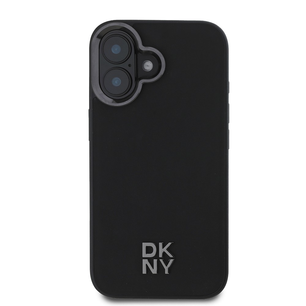 iPhone 16 Kılıf DKNY Orjinal Lisanslı Magsafe Şarj Özellikli Metal Logolu PU Deri Plain Kılıf