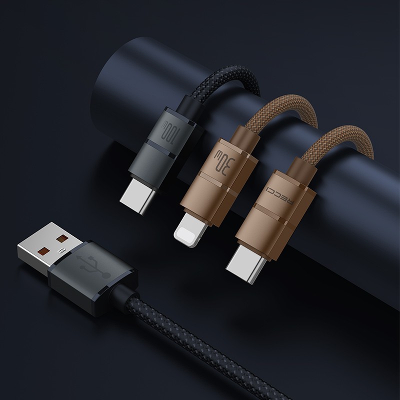 Recci RS08C Warrior Serisi USB-A to Type-C 100W Hızlı Şarj Özellikli Data ve Şarj Kablosu 1.2M