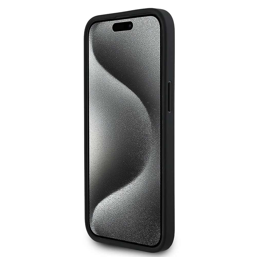Apple iPhone 15 Kılıf Aston Martin Orjinal Lisanslı M-safe Şarj Özellikli PU Deri Alonso 14 Baskılı Kapak