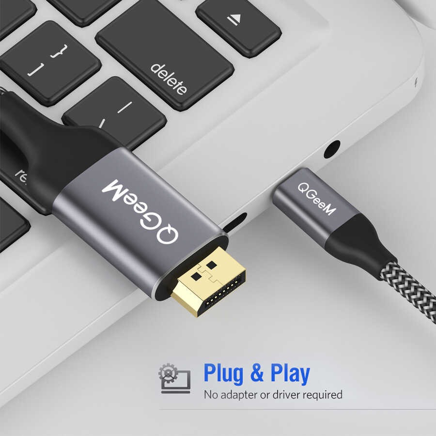 Qgeem QG-UA13 Type-C To Display Port Kablo