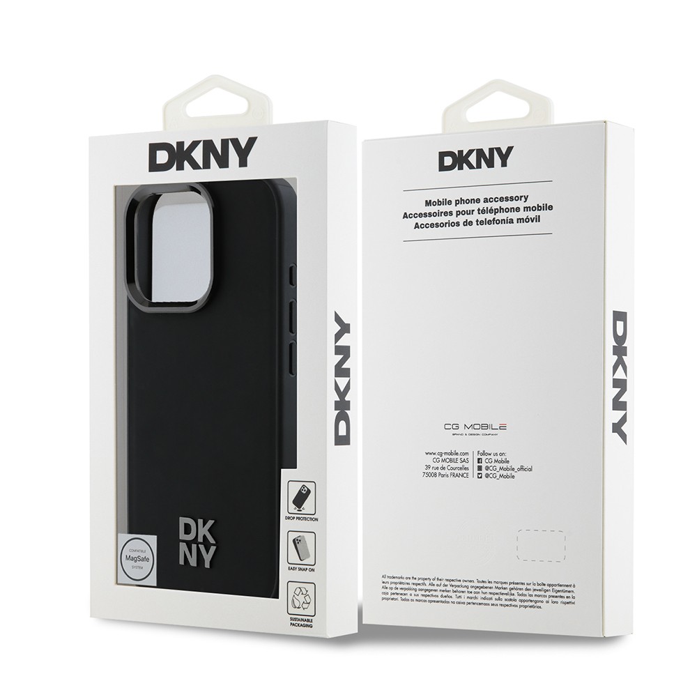 iPhone 16 Pro Max Kılıf DKNY Orjinal Lisanslı Magsafe Şarj Özellikli Metal Logolu PU Deri Plain Kılıf