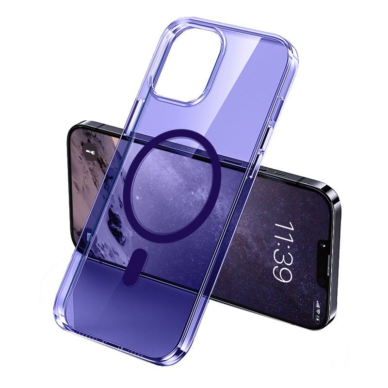 iPhone 14 Pro Max Kılıf Magsafe Şarj Özellikli Transparan Sert PC Wlons Pita Kılıf